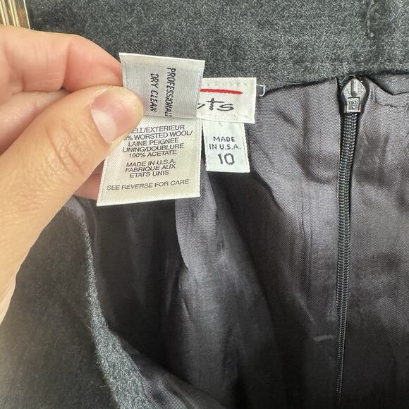 Vintage Talbots 100% Wool Pencil Skirt Woman’s Size 10 Dark Gray - Picture 5 of 6